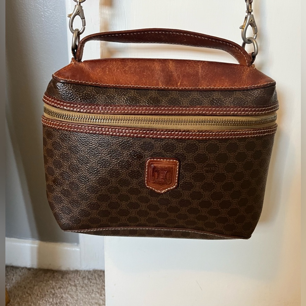 Vintage Celine Macadame Crossbody Leather Vanity Bag